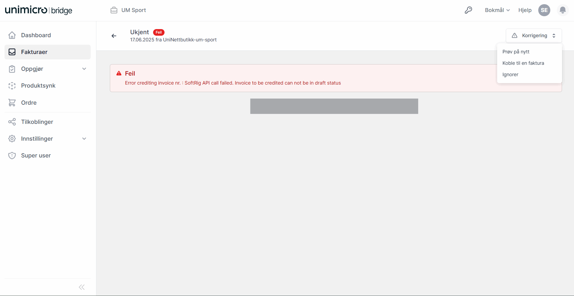Applikasjon - Fakturaer: Generell forklaring av listen 2