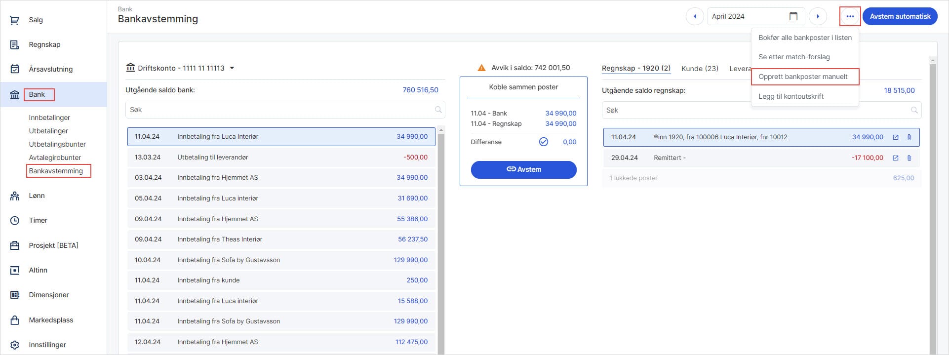 CS.Opprette bankposter manuelt 1UM.jpg CS.Opprette bankposter manuelt 1UM.jpg