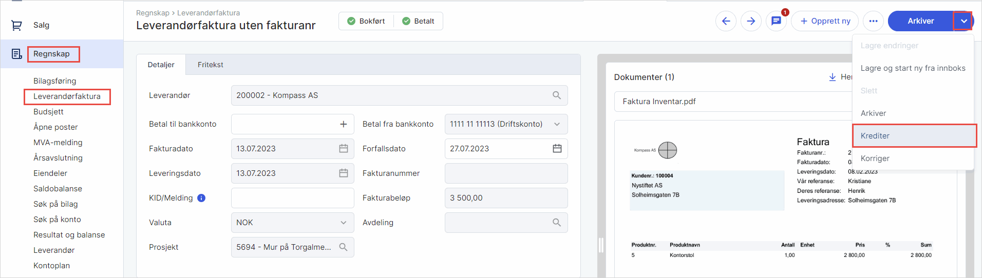 cs. kreditering av betalt leverandørfaktura 1.png cs. kreditering av betalt leverandørfaktura 1.png